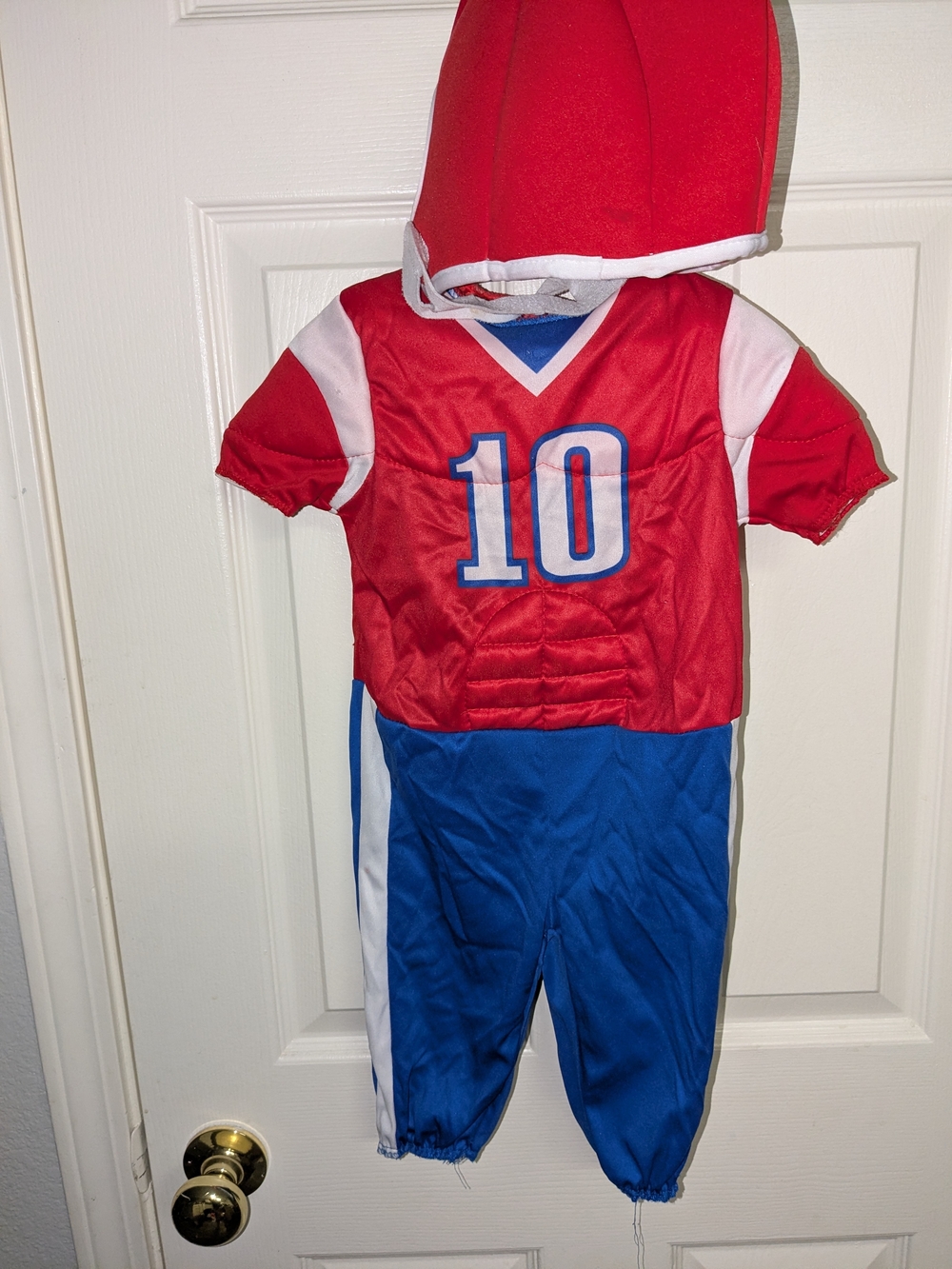Kids Red and Blue Football Costume with Hood - Brand: